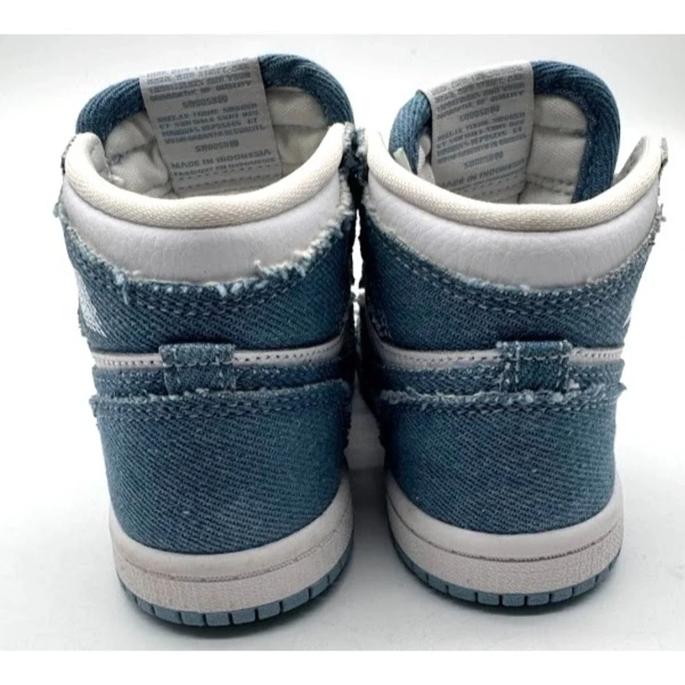 Nike Air Jordan 1 High Denim TD Toddler Sneakers Blue White US 7C CU0450-104